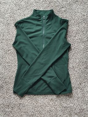 Zyia Women's Forest Green Quarter-Zip Performance Top